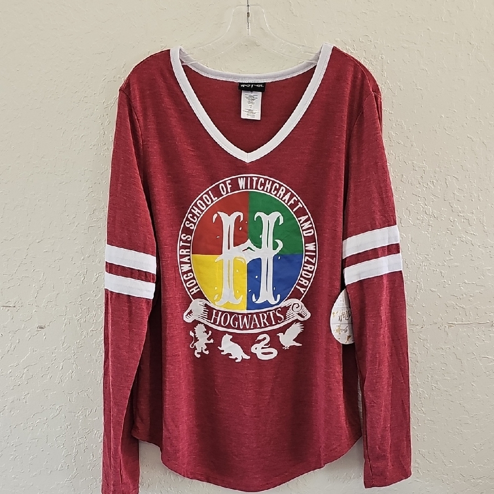 Harry Potter Hogwarts Red Long Sleeve Shirt.